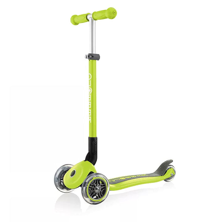 קורקינט לילדים 3 גלגלים גלובר פרימו מתקפל Globber Primo foldable מנגנון היגוי בהטייה, גובה מתכוונן, צבע ירוק
