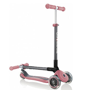 קורקינט לילדים 3 גלגלים גלובר פרימו מתקפל Globber Primo foldable היגוי בהטייה, גובה מתכוונן, צבע ורוד