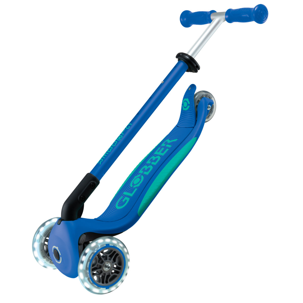 קורקינט 3 גלגלים גלובר פרימו פלוס לייטס PRIMO FOLDABLE PLUS LIGHTS כחול ירוק