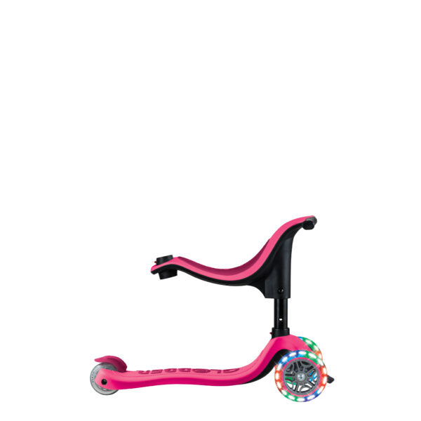 קורקינט 3 גלגלים גלובר גו אפ ספורטי Globber Go Up Sporty 360 נסיעה ב דחיפה/ ישיבה / עמידה 3 ב1 צבע ורוד
