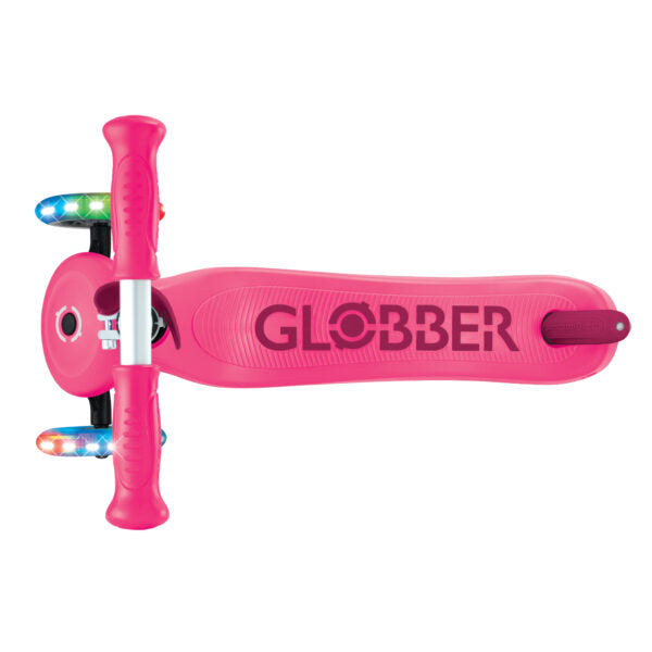 קורקינט 3 גלגלים גלובר גו אפ ספורטי Globber Go Up Sporty 360 נסיעה ב דחיפה/ ישיבה / עמידה 3 ב1 צבע ורוד