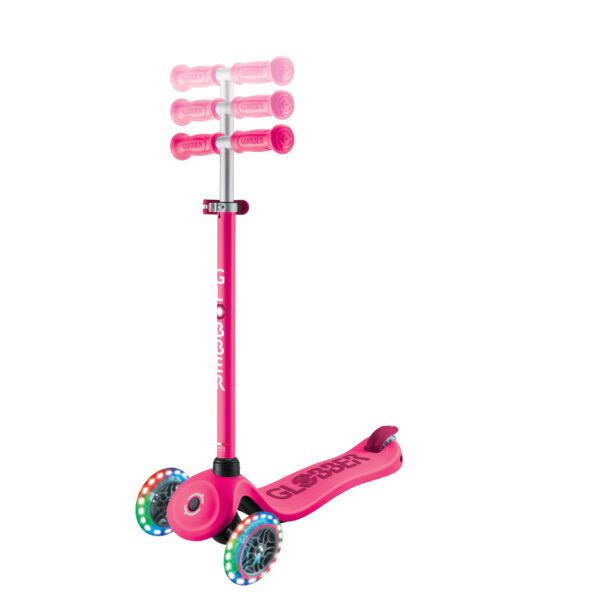 קורקינט 3 גלגלים גלובר גו אפ ספורטי Globber Go Up Sporty 360 נסיעה ב דחיפה/ ישיבה / עמידה 3 ב1 צבע ורוד