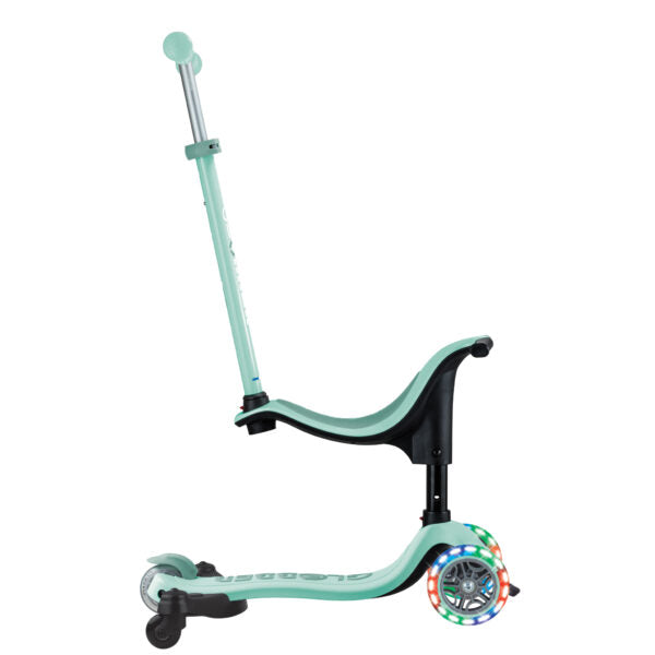 קורקינט 3 גלגלים גלובר גו אפ ספורטי Globber Go Up Sporty 360 נסיעה ב דחיפה/ ישיבה / עמידה 3 ב1 צבע ירוק מנטה