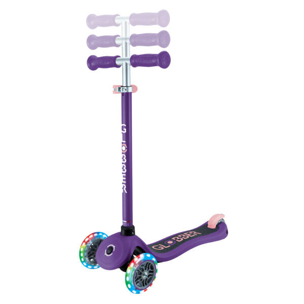 קורקינט לילדים 3 גלגלים גלובר פרימו עם אורות Globber Primo Lights היגוי בהטייה, גובה מתכוונן, צבע מנטה