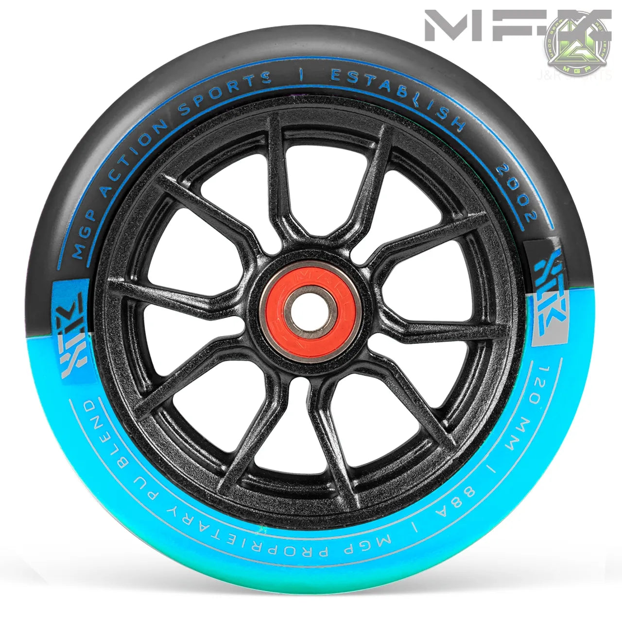 גלגל סינדיקט 120ממ MFX Syndicate AR120 wheel ליבת אלומיניום שחורה וצמיג שני צבעים שחור ורוד