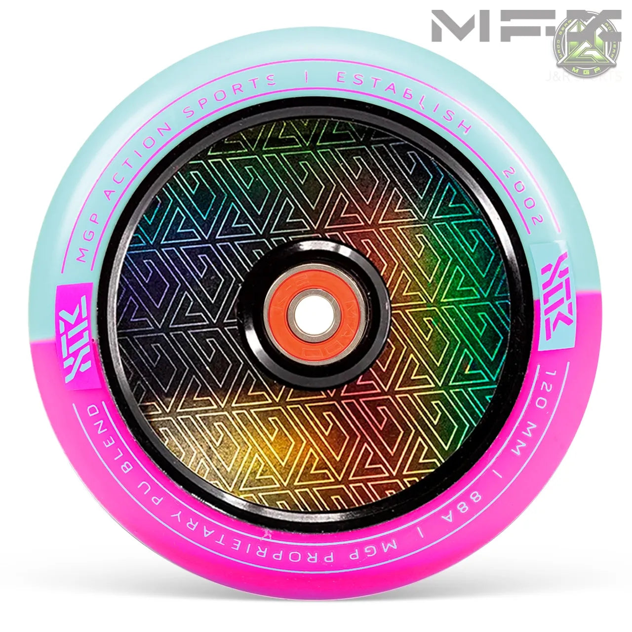 גלגל 120ממ MFX Corrupt קורפט ליבת אלומיניום מלאה וחלולה ורוד תכלת