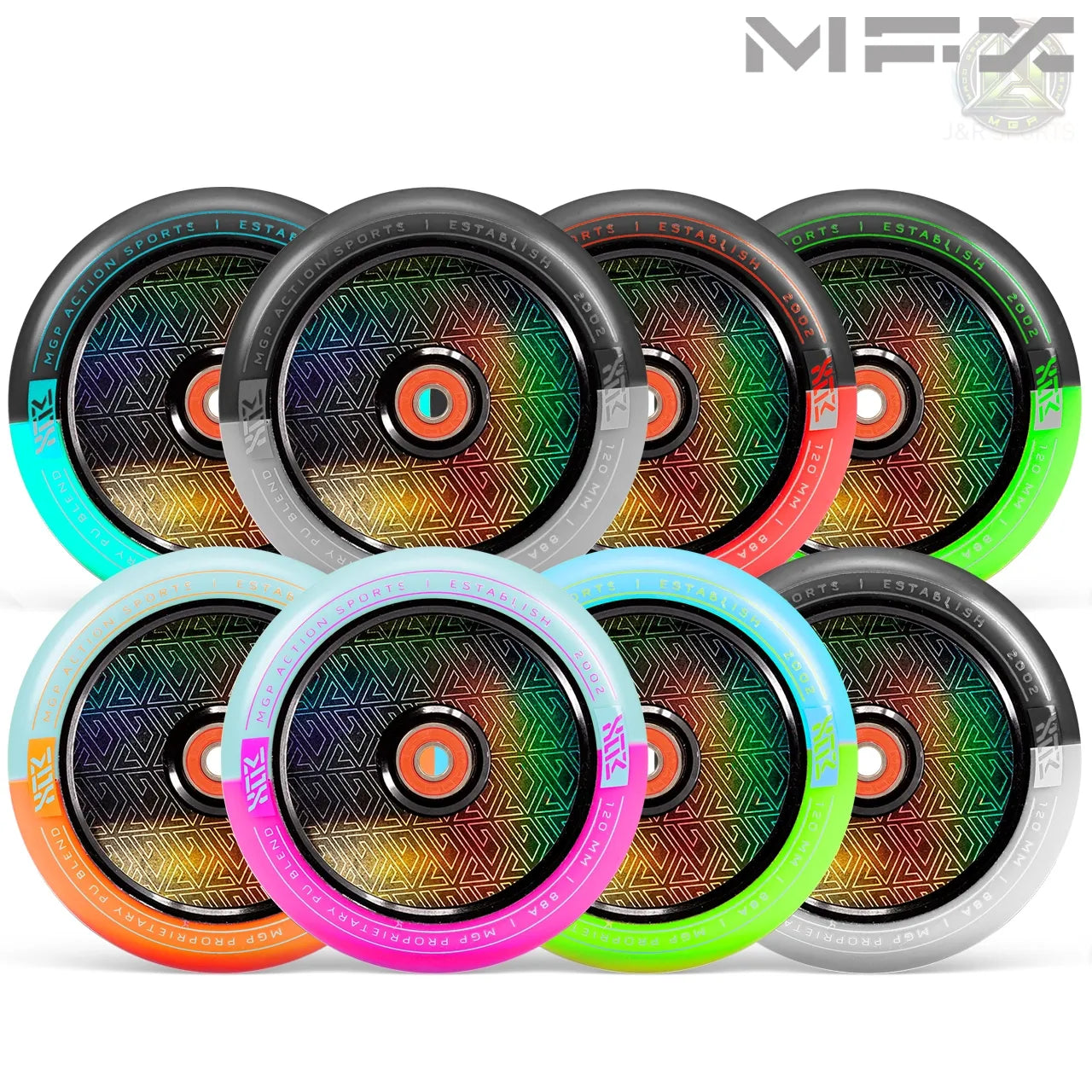 גלגל 120ממ MFX Corrupt קורפט ליבת אלומיניום מלאה וחלולה שחור ירוק ליים