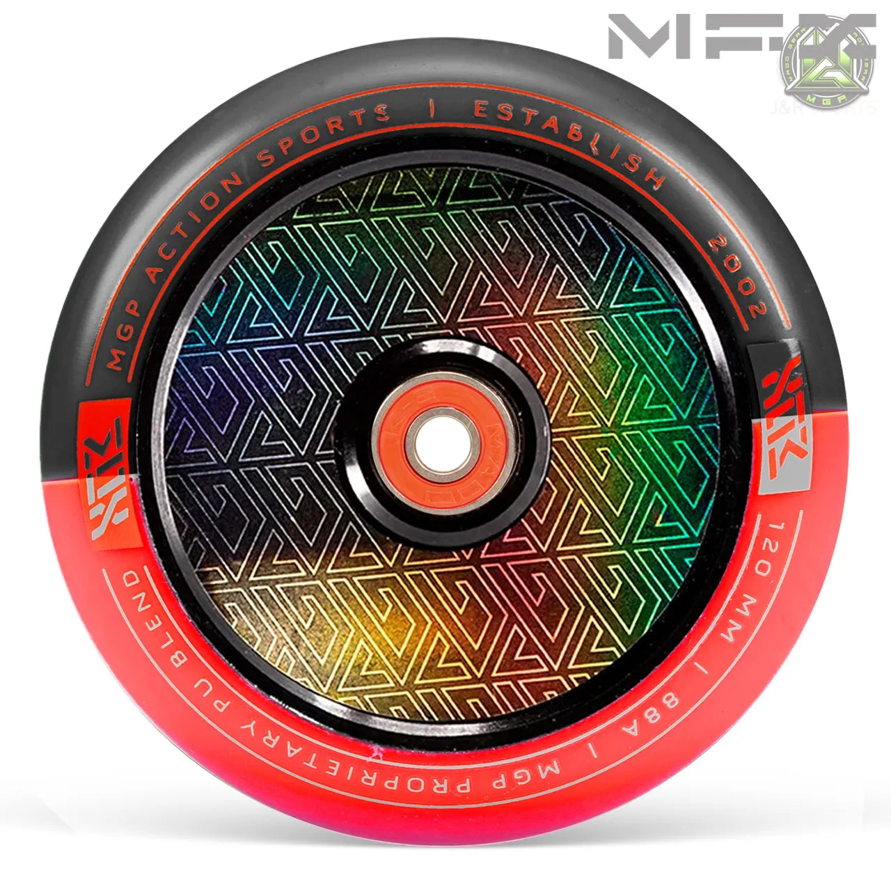 גלגל 120ממ MFX Corrupt קורפט ליבת אלומיניום מלאה וחלולה שחור אדום