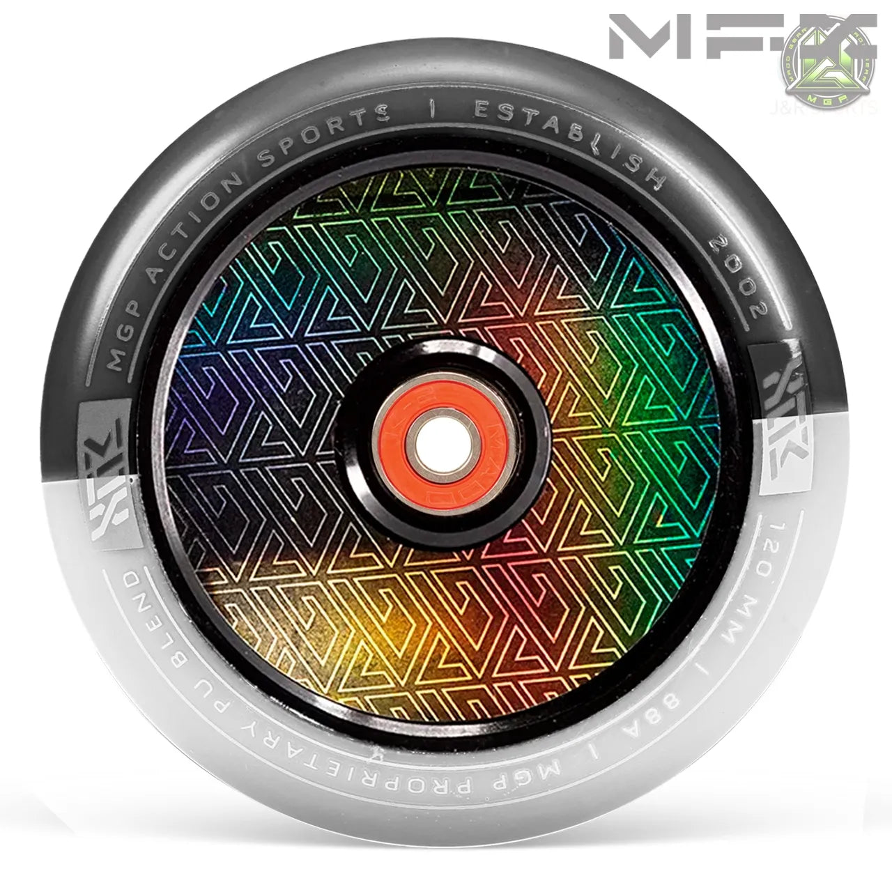 גלגל 120ממ MFX Corrupt קורפט ליבת אלומיניום מלאה וחלולה שחור לבן