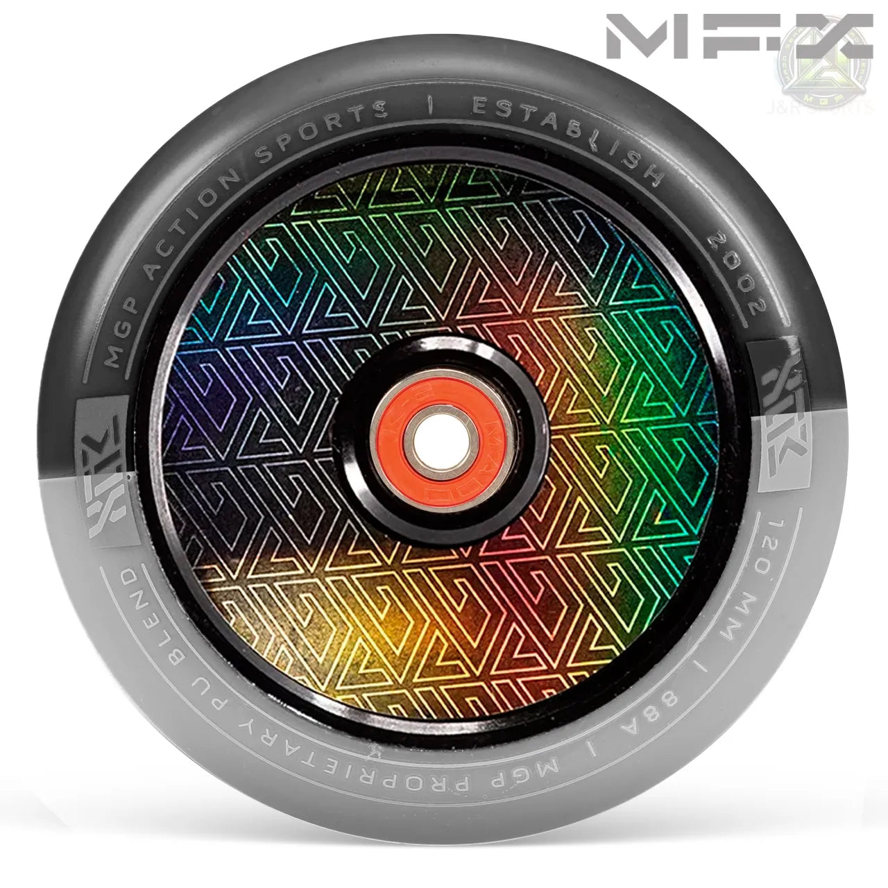 גלגל 120ממ MFX Corrupt קורפט ליבת אלומיניום מלאה וחלולה שחור אפור