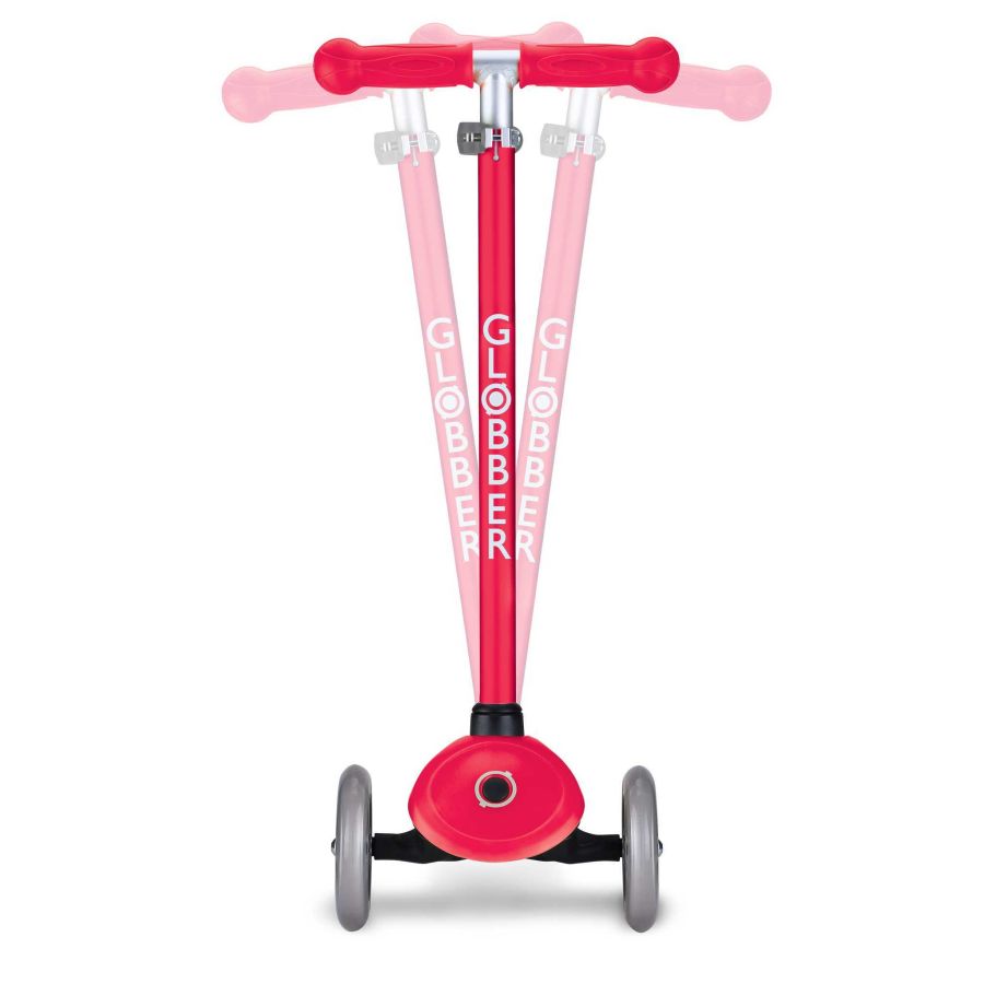 קורקינט לילדים 3 גלגלים גלובר פרימו Globber Primo מנגנון היגוי בהטייה, גובה מתכוונן, צבע אדום