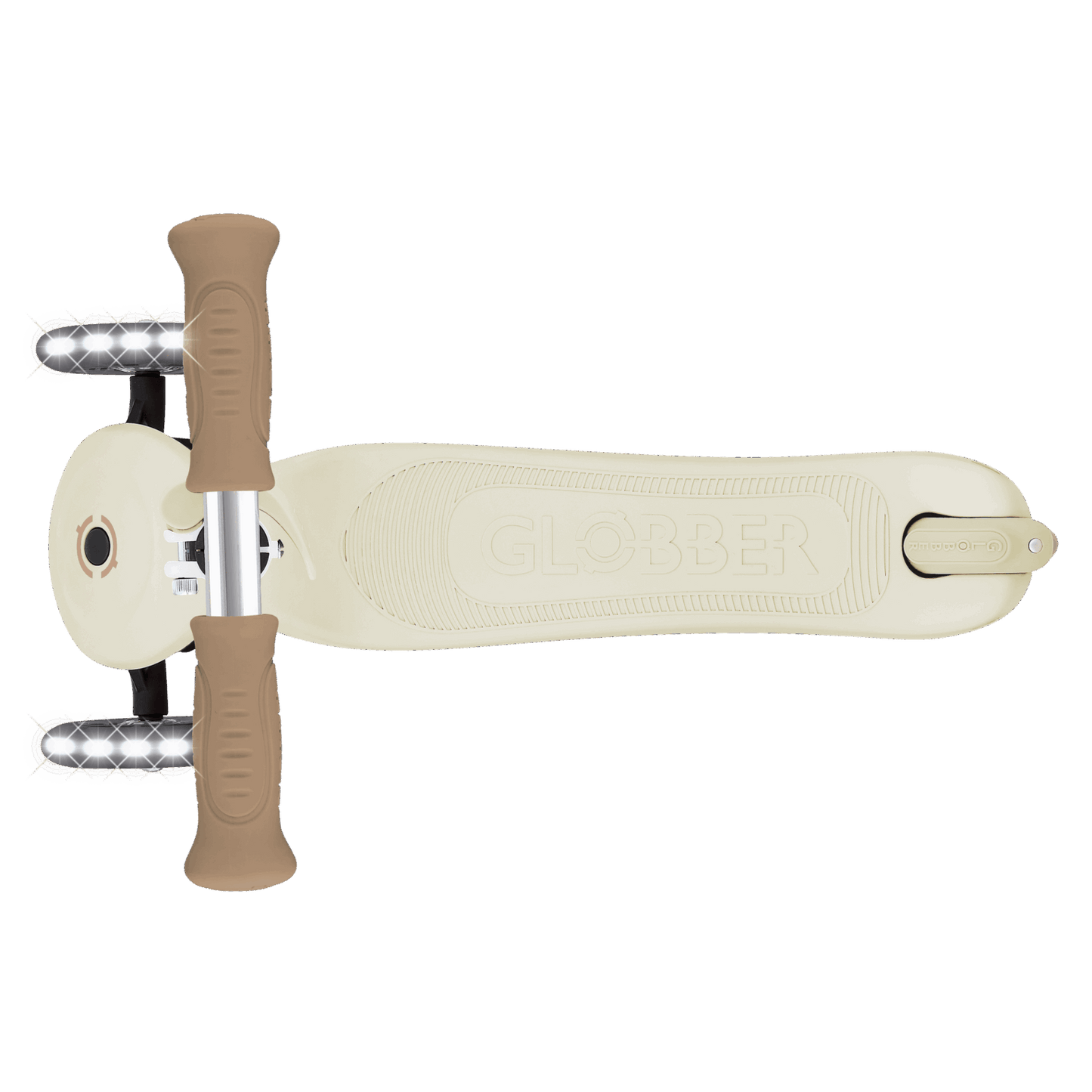 קורקינט 3 גלגלים חכם לילדים בז׳ - חול Globber דגם Signature Lights – סדרת Ecologic מוצר זה זמין לפרה-אורדר. המשלוח יתבצע החל מתאריך 18.6.2026