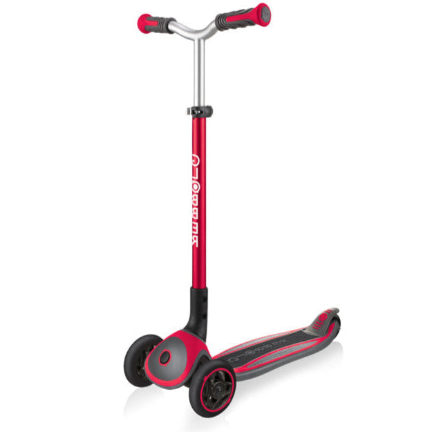 קורקינט 3 גלגלים גלובר מאסטר Globber Master מנגנון היגוי בהטייה, גובה מתכוונן, צבע אדום