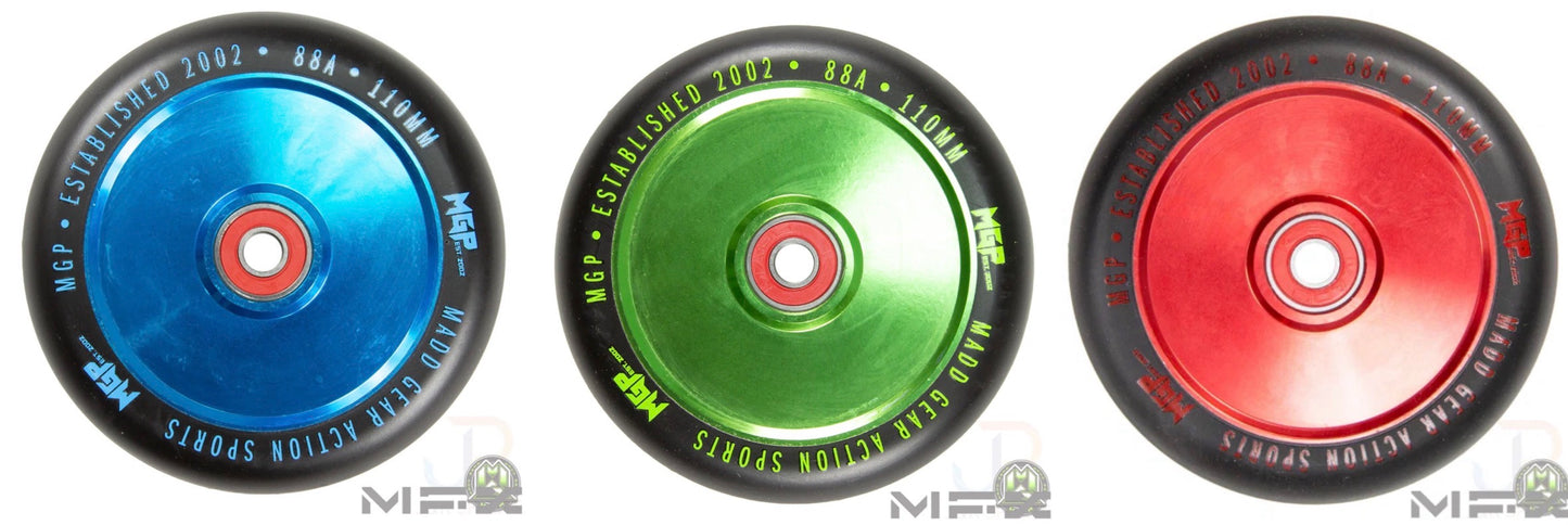 גלגל לקורקינט פעלולים MFX Corrupt 110mm | ליבה חלולה Hollow Core | BLUE / BLACK