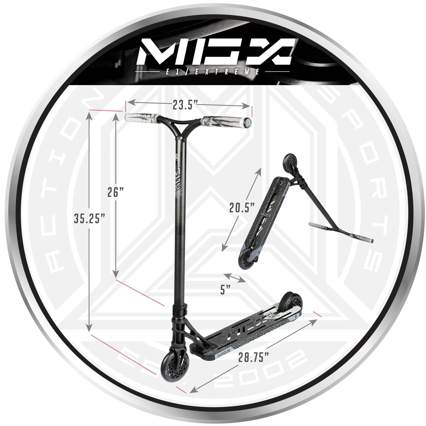קורקינט פעלולים MGX E1 Extreme אקסטרים שחור