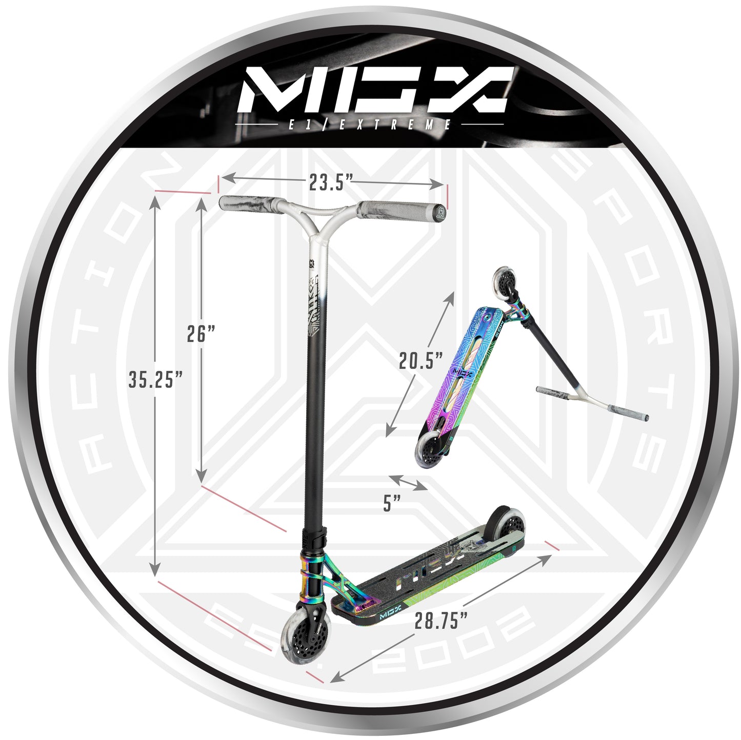 קורקינט פעלולים MGX E1 Extreme אקסטרים ניאו כרום