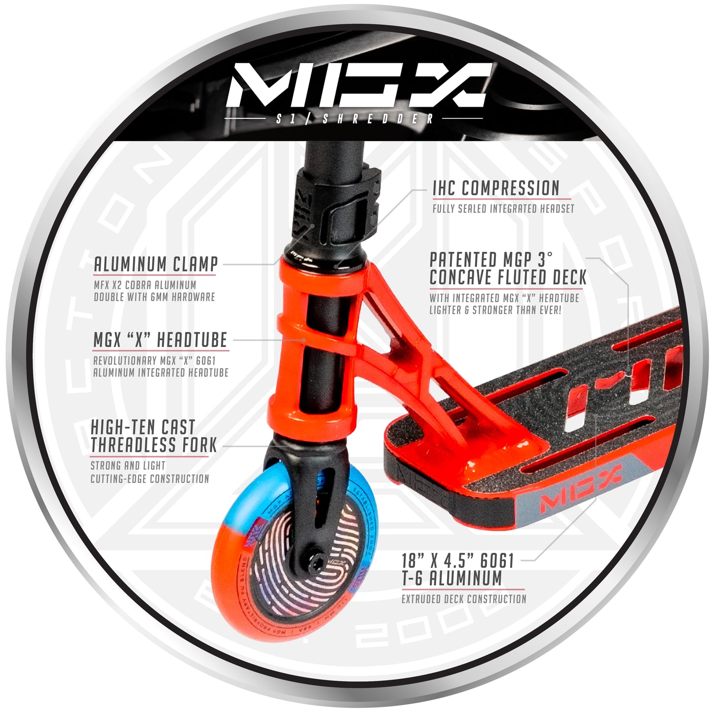 קורקינט פעלולים MGX S1 Shredder שרדר שחור אדום