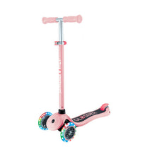 קורקינט לילדים 3 גלגלים גלובר פרימו עם אורות Globber Primo Lights היגוי בהטייה, גובה מתכוונן, צבע ורוד פסטל פוקסיה