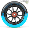 גלגל סינדיקט 120ממ MFX Syndicate AR120 wheel ליבת אלומיניום שחורה וצמיג שני צבעים שחור תכלת