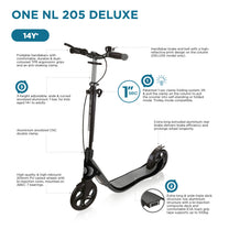 קורקינט גלובר GLOBBER ONE NL 205 לילדים בצבע שחור ואפור