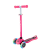 קורקינט לילדים 3 גלגלים גלובר פרימו עם אורות lobber Primo Lights היגוי בהטייה, גובה מתכוונן, צבע ורוד פוקסיה