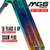 קורקינט פעלולים מקצועי לילדים 5-12  MG6 KINETIC בצבע נאו כרום שחור, סקוט קל משקל ועמיד של המותג הגדול בעולם Madd Gear