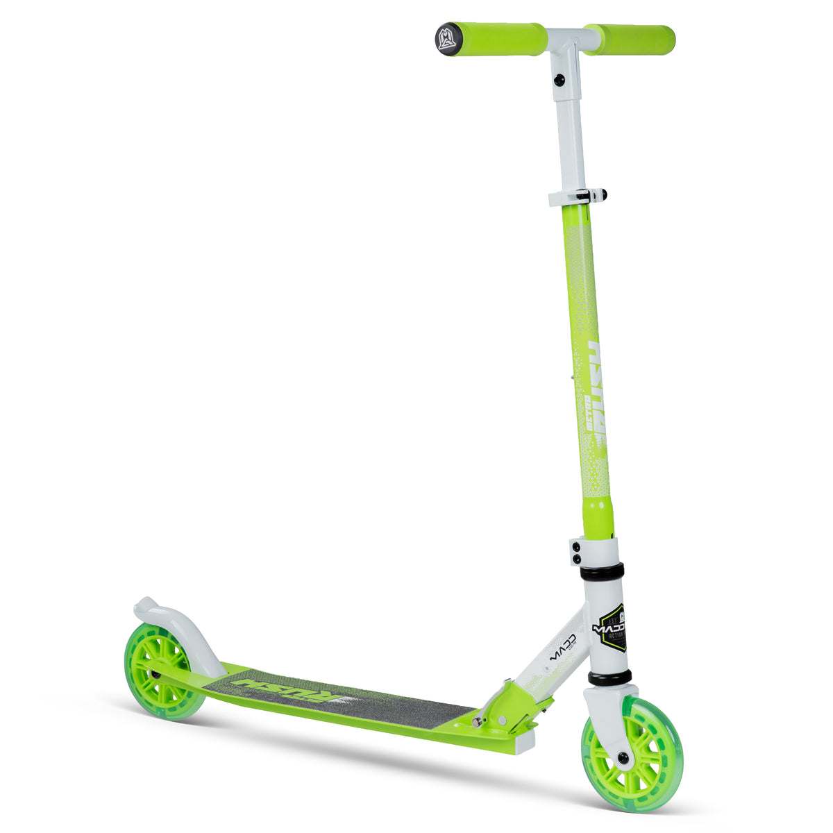 קורקינט מתקפל לילדים Madd Gear Metro Rush 125 Light-Up לבן/ירוק