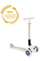 קורקינט 3 גלגלים מתקפל לילדים Globber Primo Junior Lights | Coconut | מגיל שנתיים