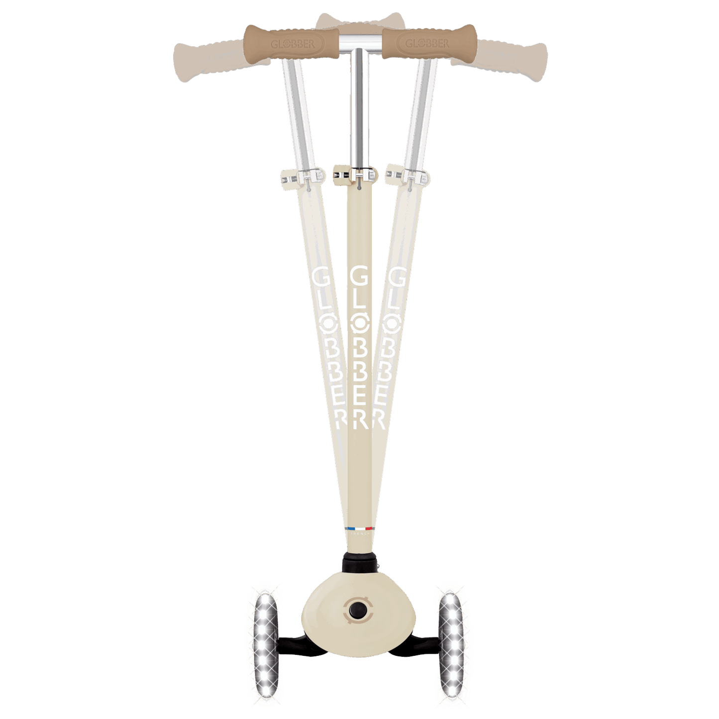 קורקינט 3 גלגלים חכם לילדים בז׳ - חול Globber דגם Signature Lights – סדרת Ecologic מוצר זה זמין לפרה-אורדר. המשלוח יתבצע החל מתאריך 18.6.2026
