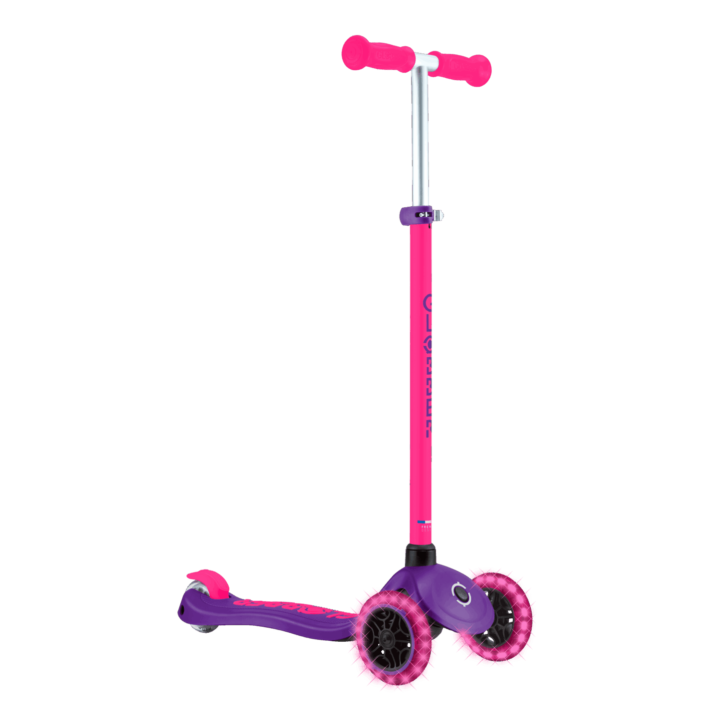 קורקינט 3 גלגלים חכם לילדים ורוד Globber דגם Primo PLUS Lights NEON – סדרת Ecologic מוצר זה זמין לפרה-אורדר. המשלוח יתבצע החל מתאריך 18.6.2026