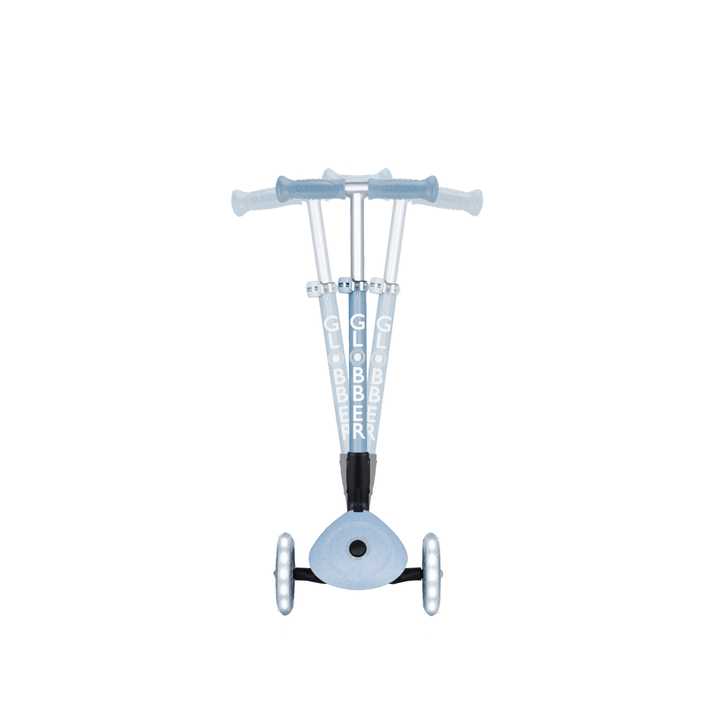 קורקינט 3 גלגלים מתקפל לילדים Globber דגם Primo Junior Lights (האורות ניתנים לביטול) – סדרת Ecologic בלוברי תכלת