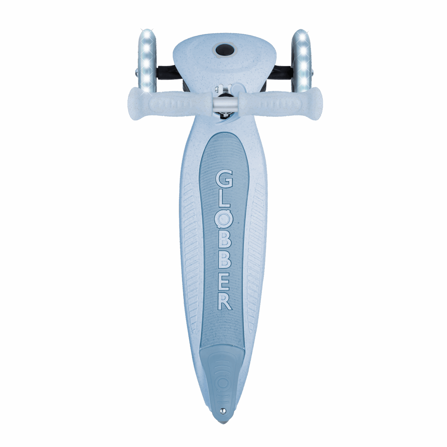 קורקינט 3 גלגלים מתקפל לילדים Globber דגם Primo Junior Lights (האורות ניתנים לביטול) – סדרת Ecologic בלוברי תכלת