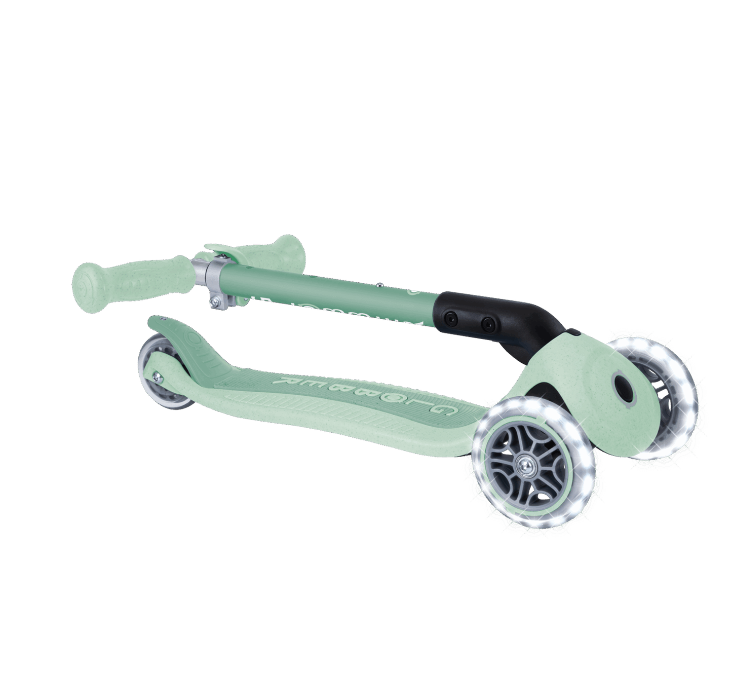 קורקינט 3 גלגלים מתקפל לילדים Globber דגם Primo Junior Lights (האורות ניתנים לביטול) – סדרת Ecologic פיסטוק