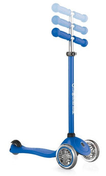 קורקינט כיף 3 גלגלים גלובר פרימו Globber Primo מנגנון היגוי בהטייה, גובה מתכוונן, צבע כחול