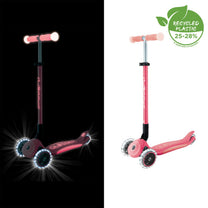 קורקינט אורות מתקפל לילדים Globber Elite Lights Glow -צבע ורוד פסטל