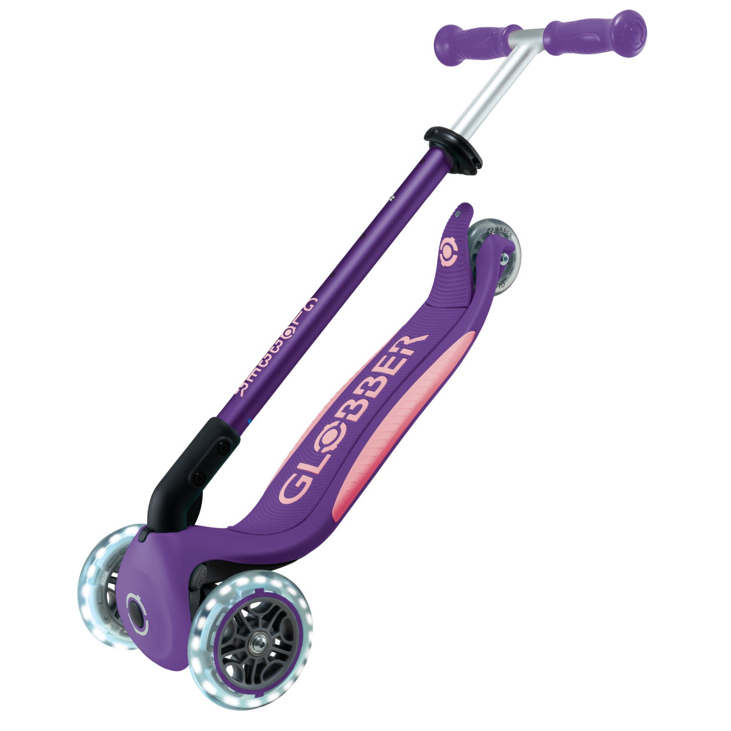 GLOBBER ELITE LIGHTS קורקינט לילדים גלובר עם אורות- צבע סגול ורוד