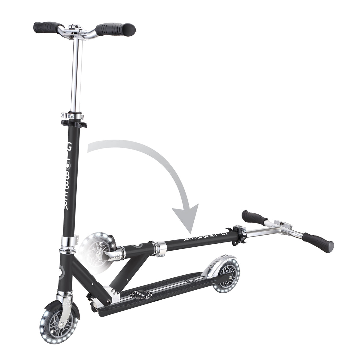 קורקינט מתקפל עם אורות גלובר GLOBBER FLOW ELEMENT LIGHTS – שחור