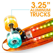 סקייטבורד רטרו מואר LED לילדים ונוער 22 אינץ' Madd Gear Orange/Teal | נטען USB