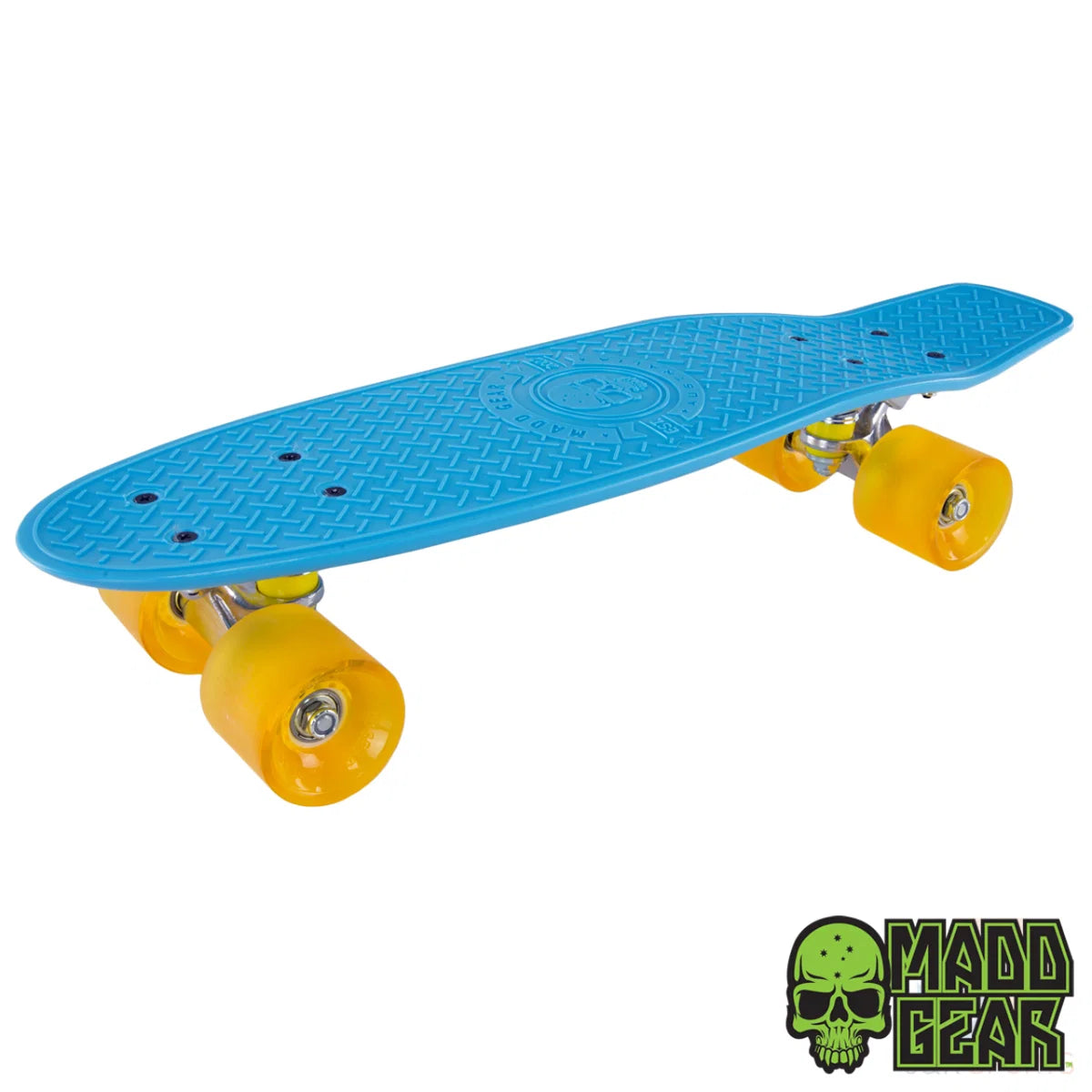סקייטבורד Madd Gear Retro Skins | דגם אולד-סקול 22.5 אינץ' | BLUE / YELLOW