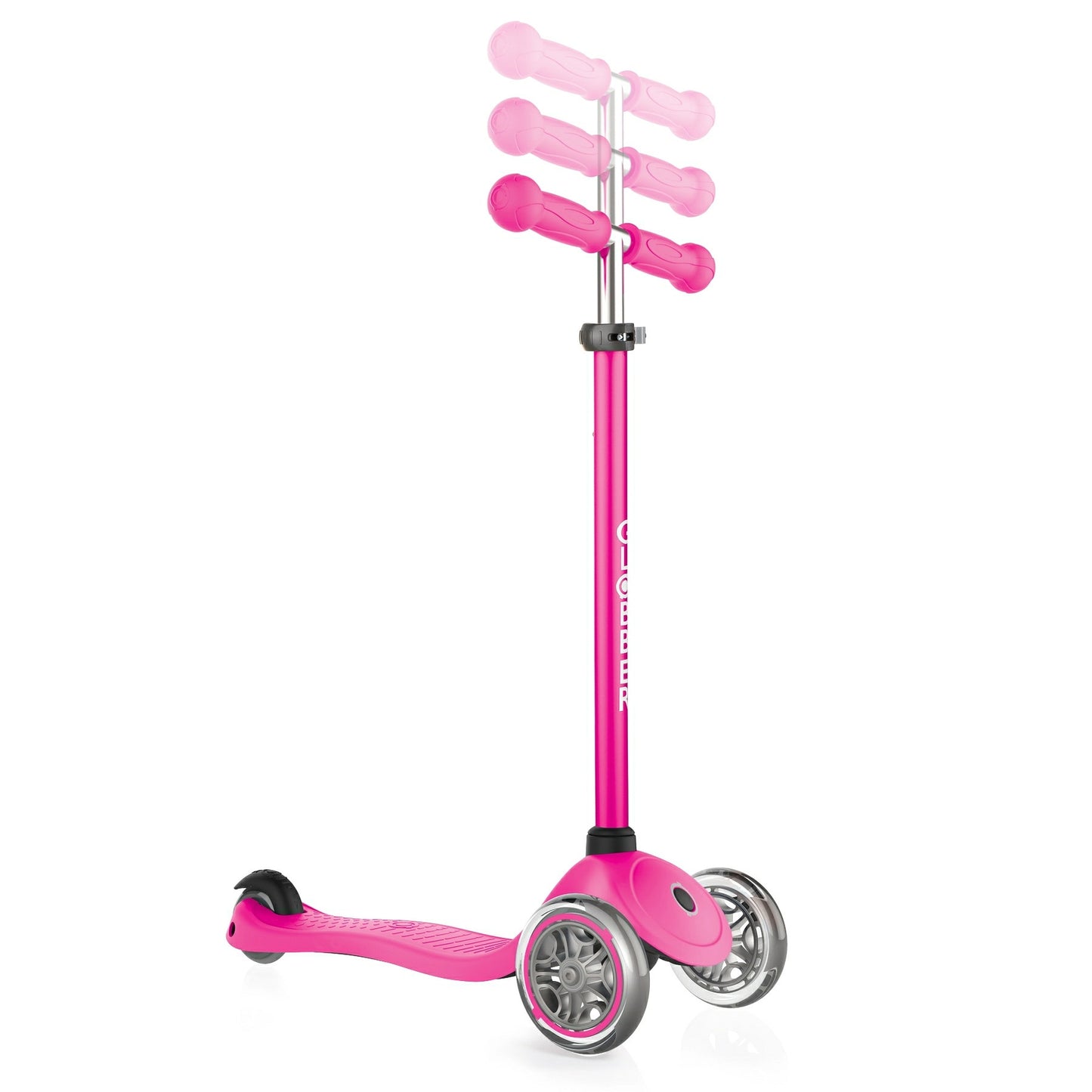 קורקינט לילדים 3 גלגלים גלובר פרימו Globber Primo היגוי בהטייה, גובה מתכוונן, צבע ורוד