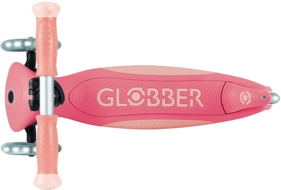 קורקינט אורות מתקפל לילדים Globber Elite Lights Glow -צבע ורוד פסטל