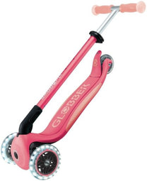קורקינט אורות מתקפל לילדים Globber Elite Lights Glow -צבע ורוד פסטל